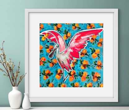 Spoonbill in Orange PRINT